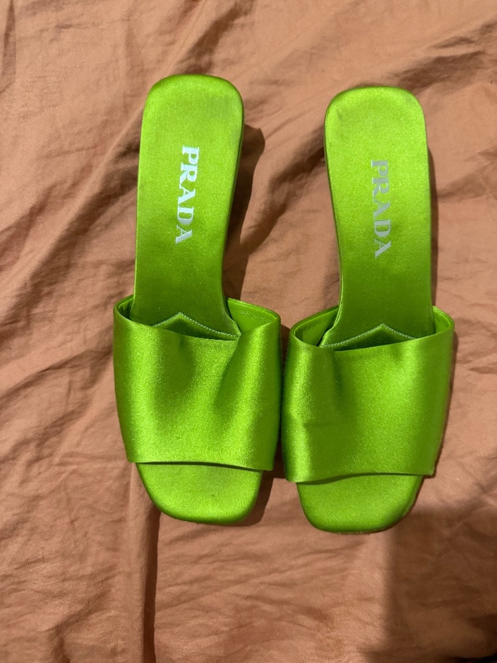 Prada - Green Satin Kitten Heels - IT 38 1/2